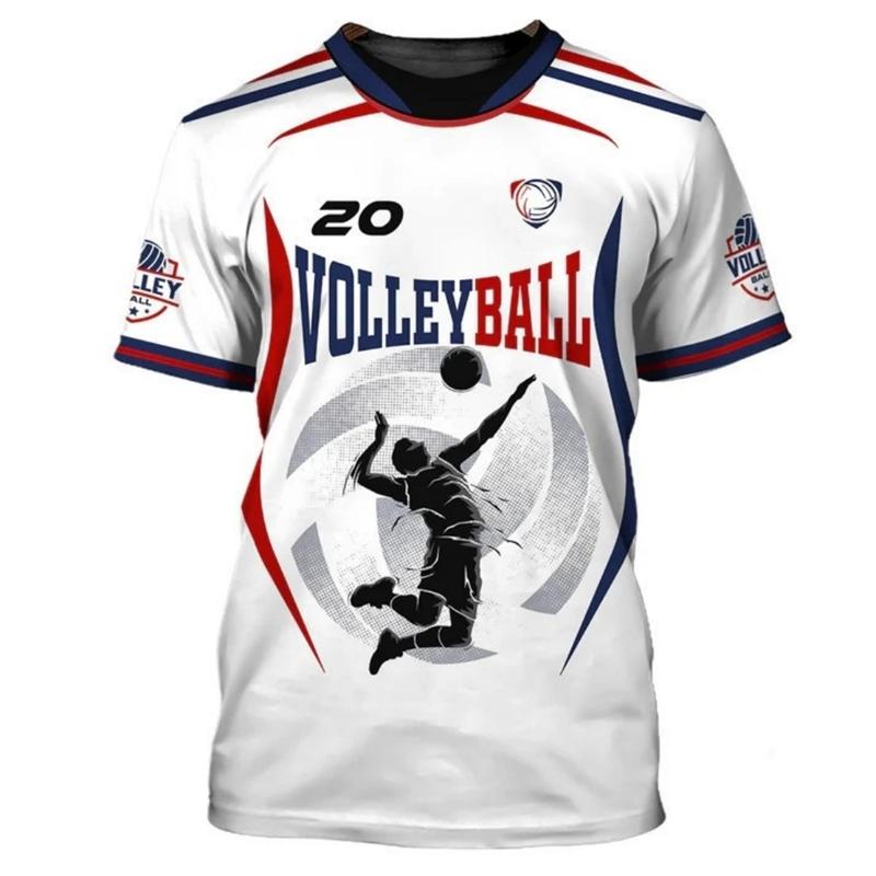 Fashion Volleyball Graphic T Shirts For Men Summer Trendy Custom Name Sports Wear 3D Printed T-shirts Casual Oversized Tees Tops