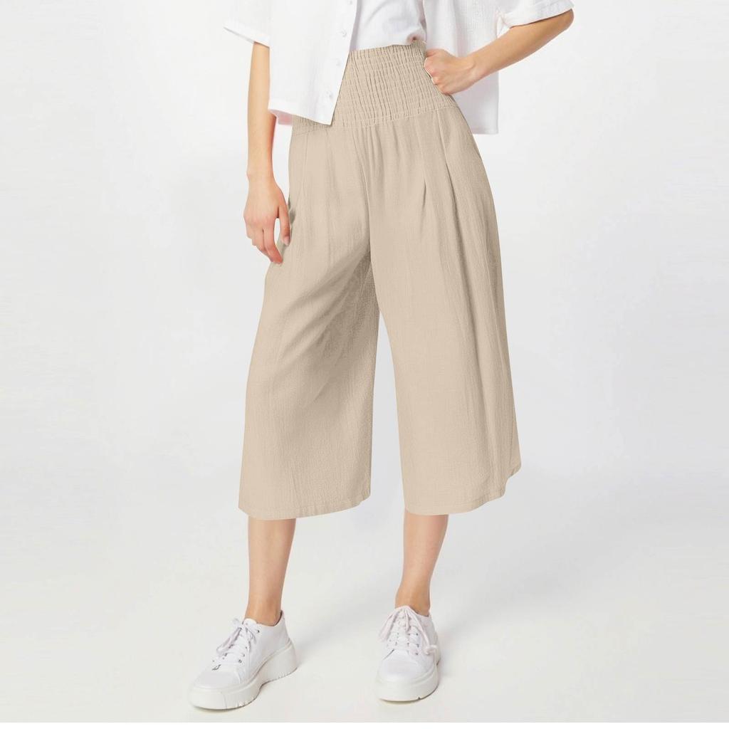 Women's Summer 3/4 Trousers  Summer Trousers With Pockets Causal Loose Trousers Fabric Trousers Sport Leisure Beach Trousers