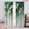 2pcs,2D Plane Printing Light Filtering Curtains Blossom Canopy Polyester Woven (without Rod) Outdoor Decorations for Bedroom