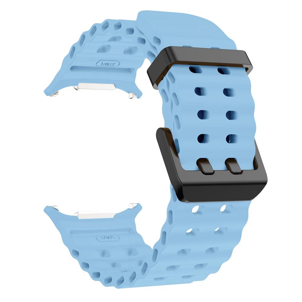 Marine Strap for Samsung Galaxy Watch Ultra for Galaxy Watch Ultra 47mm No Gaps Silicone Sports Bracelet Watchband