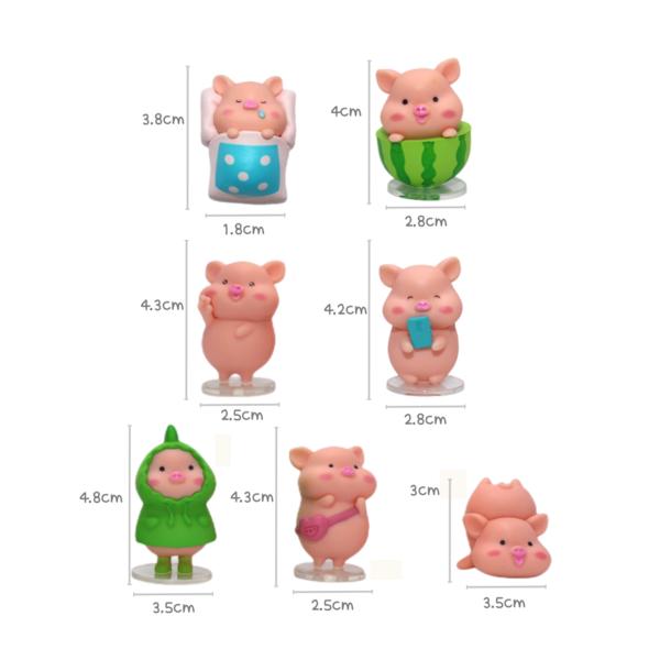 Lucky Life милый маленький поросенок набор из 7 кукол для салона автомобиля — фото 2