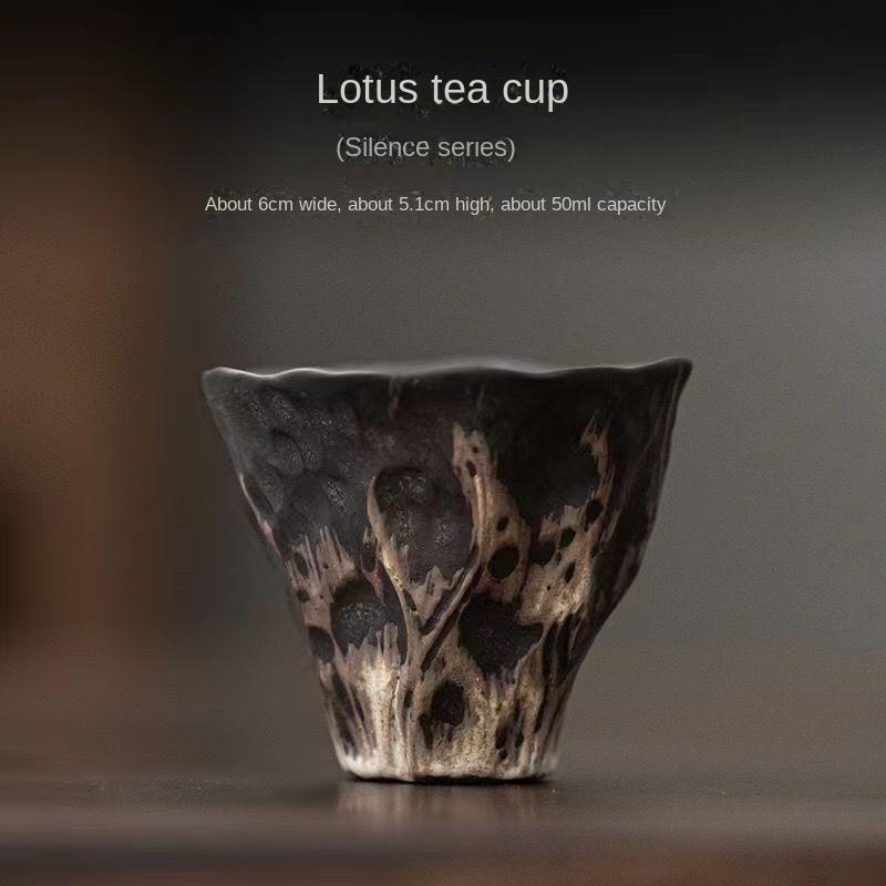 200ml ručně vyráběný embosovaný lotosový keramický čaj TureeWabi Sabi Style Krytá miska Čajovar z hrubé keramiky Gaiwan Kung Fu čajová sada dárek
