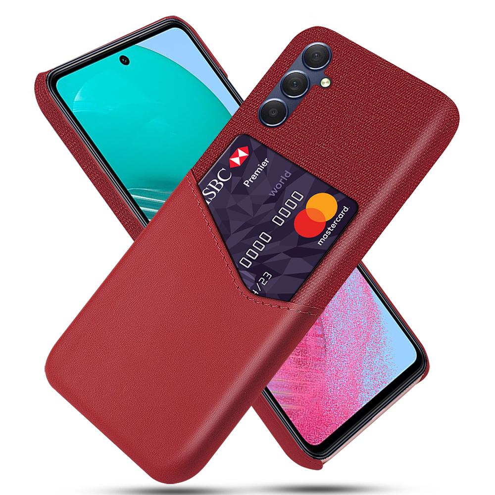 

Для Samsung Galaxy A24 4G (162,1 х 77,6 х 8,3 мм) Чехол-картхолдер для телефона, тканевая текстура, покрытие из кожи, задняя крышка из ПК Red