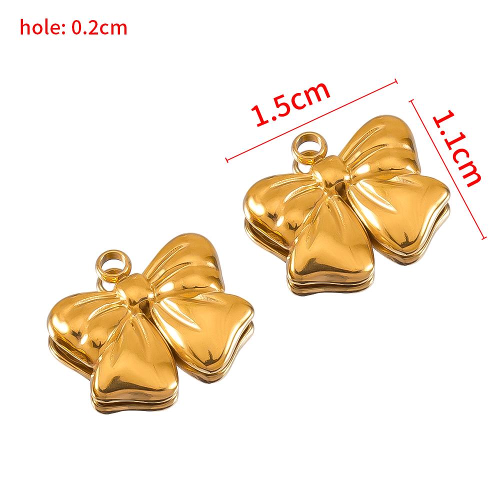 5pcs Stainless Steel Geometric Heart Bowknot Charms Pendants DIY Jewelry Making Findings Necklace Bracelets Earrings Supplies