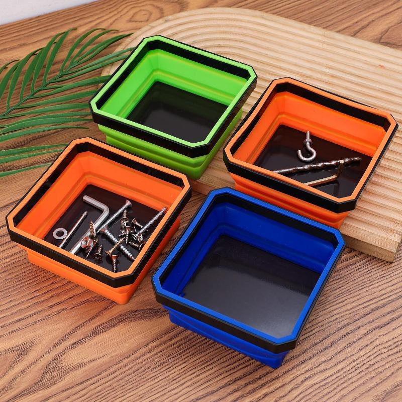 1/3pcs Magnetic Tray Foldable Silicone Magnetic Bowl Parts Screw Nuts Tray Screw Storage Plate for Auto Suction Pad Tools Holder