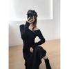 Autumn Women's New Black Dress Temperament Celebrity High-end Muse Fan High-end Small Black Dress