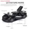 1:32 Modellautos von Bugatti La Voiture Noire, Spielzeug zum Zurückziehen aus Zinklegierung mit Ton und Licht für Kinder, Jungen und Mädchen, Fahrzeugsammlung, Nachbildung von maßstabsgetreuen Automodellen