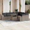 VidaXL Garden Lounge Set with Cushions 10 Pcs Light Grey Wicker 3269392