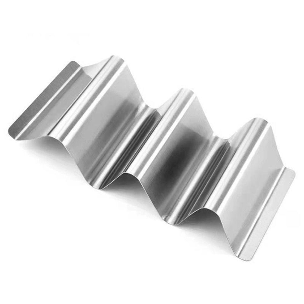 Wavy Taco Stand Silver Mexican Food Rack Durable Stainless Steel Taco Holder  Dinner Tables