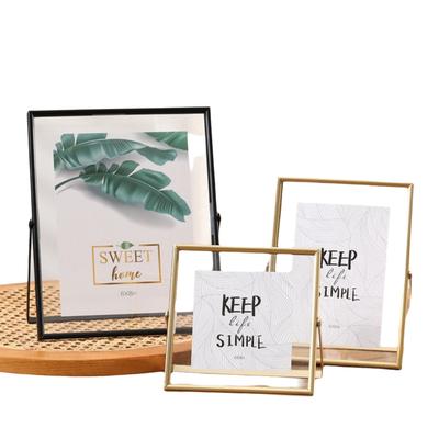 4/6/7/8/10 Inch Metal Photo Frame Gold Black Rectangle Picture Frame Acrylic Screen Picture Holder Calligraphy Painting Display