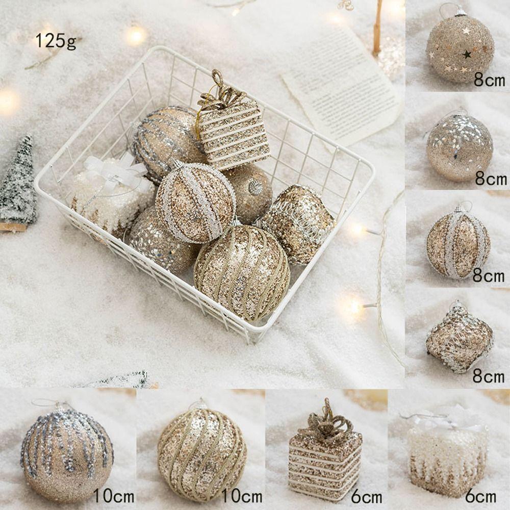 Plastics Christmas Tree Balls Colorful Ball Ornament Set Hanging Pendants  Gift