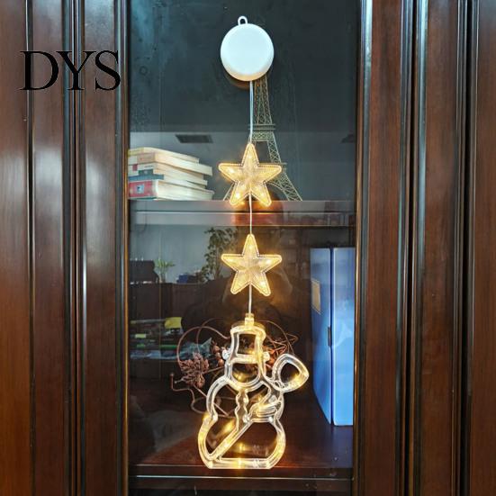 Seasonal Window Display Lights Star Moon Hanging Light, Warm LED String Lights, Indoor Festive Party Decor Decorative Atmosphere Lamp for Home Holiday
