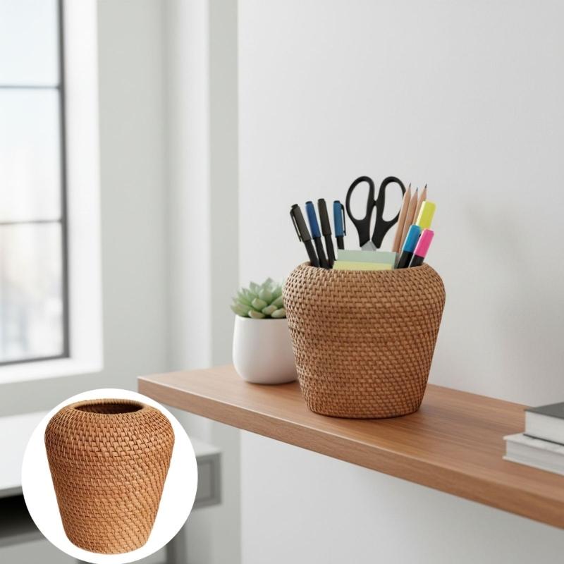 Rattan Vases Country Rustics Styles Handmade Woven Plant Flower Vases Basket for Home Decors Decorative Vases Centerpieces
