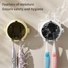 Toothbrush Holder Wall Mounted Toothbrush Holder Rack With Lid Wall Mount Space-Saving Household Organizers For Toothbrushes For