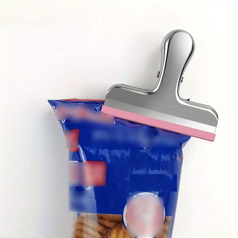 5pcs Silicone Chip Bag Clips No Longer With Sharp Edges - Food Bag Color Coded - Hermetically Sealed, Heavy Duty, 3 Inches Wide