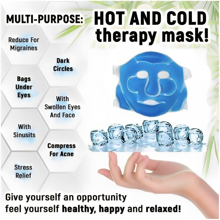 Cooling Gel Face Mask Hot-N-Cold Therapy For Your Face With Strap Relief From Common Condition Like Stress, Tension, Sinus Compact & Special To S