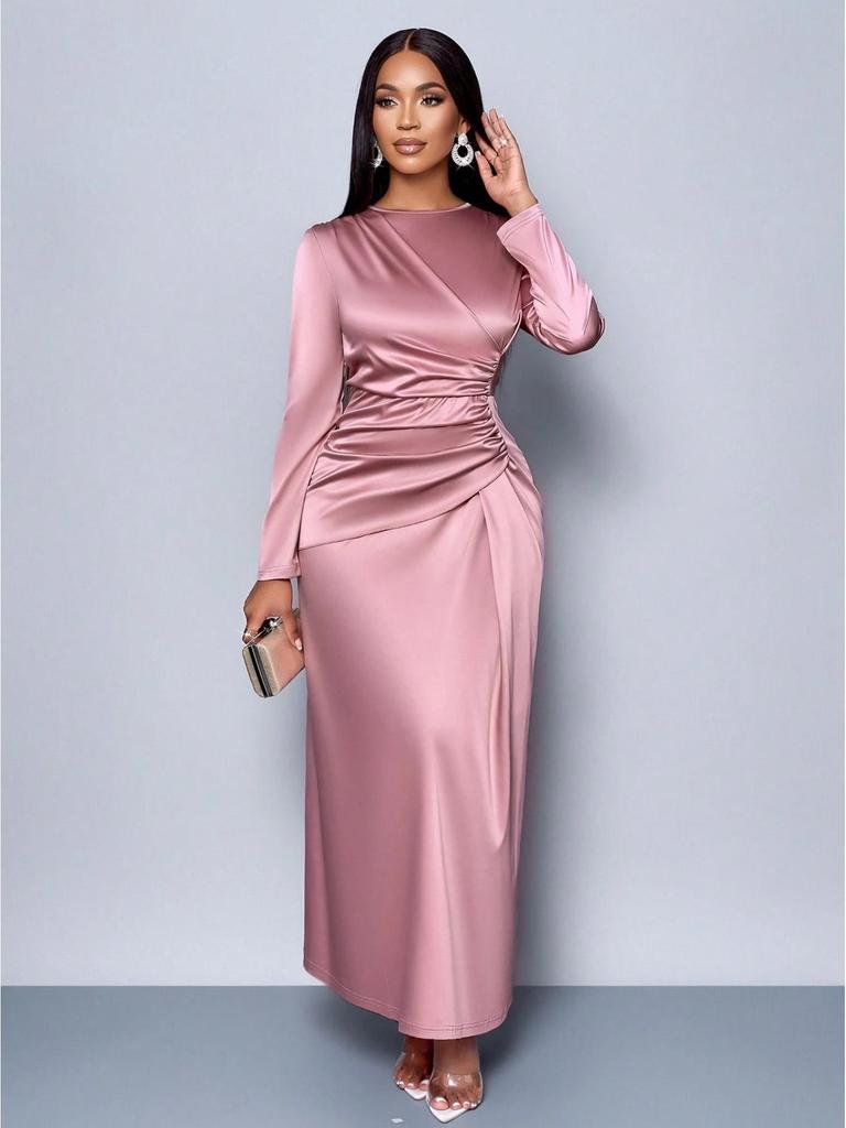 2025 Elegant Solid Color Satin Evening Gown