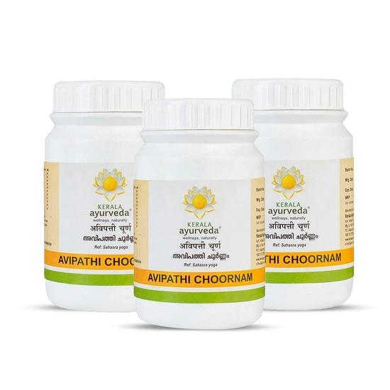 Kerala Ayurveda Avipathi Choornam| Ayurvedic Herbal Laxative For Constipation Relief| Non-Habit forming| 100% Ayurvedic (50 Gm) - Pack of 3