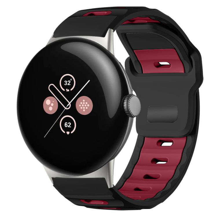 

xDfind Плоский двухцветный силиконовый ремешок для часов For Google Pixel Watch 4 / 3 45mm красный