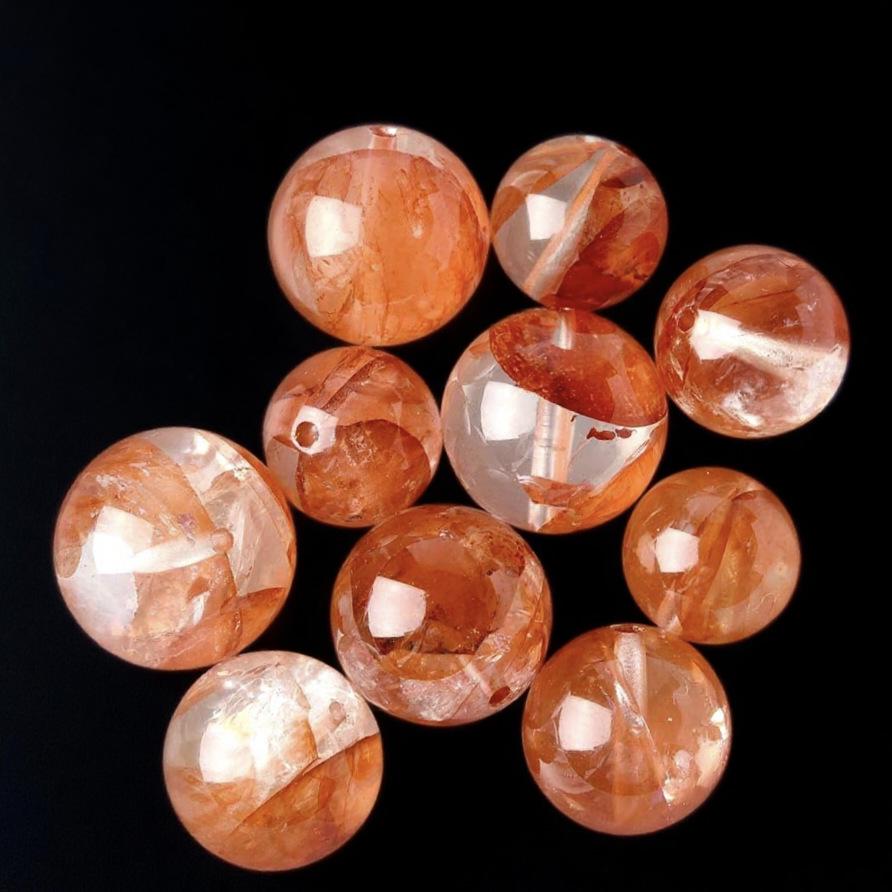 Koi Red Phantom Quartz Hand Beads Crystal Bracelet - DIY Multi-Treasure Jewelry