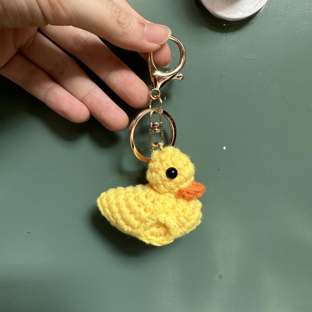 Handmade wool crocheted cartoon sunny day doll dog pig sheep chicken fox rabbit animal diy doll head key chain bag decoration