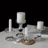 6pc French Roman Pillar Glass Candle Holders Elegant Tabletop Decor for Home Kitchen Dining Living Room Candle Holder Decoration