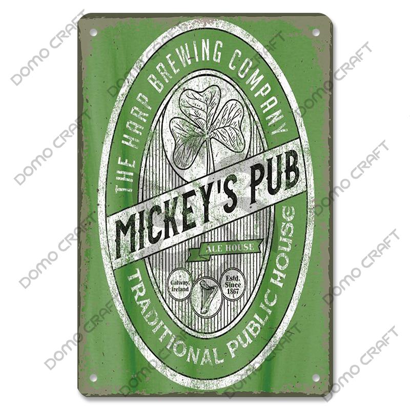 Irish Whiskey Poster Vintage Metal Plaque Sign Dublin Stout Metal Tin Plates Wall Decor for Bar Irish Pub Club Home