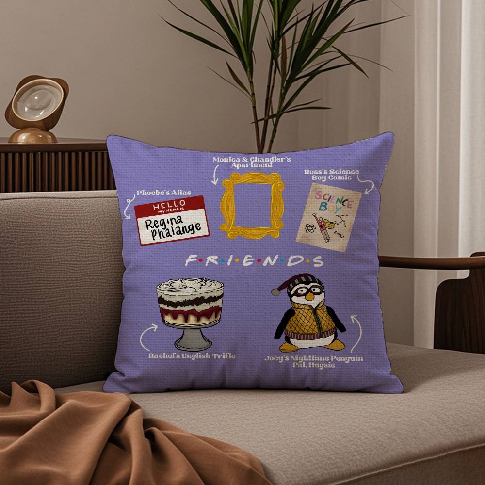 Klassischer Kissenbezug zur TV-Serie „Friends“ – hochwertiger Druck – ideal für Wohnzimmer, Sofa oder Schlafzimmer.