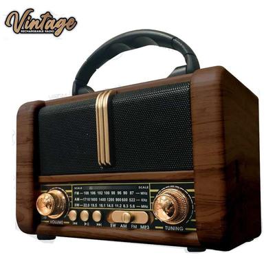 Retro przenośne bezprzewodowe radio Bluetooth AM/FM/SW z lampką TF Card USB Flash Disk Player MP3