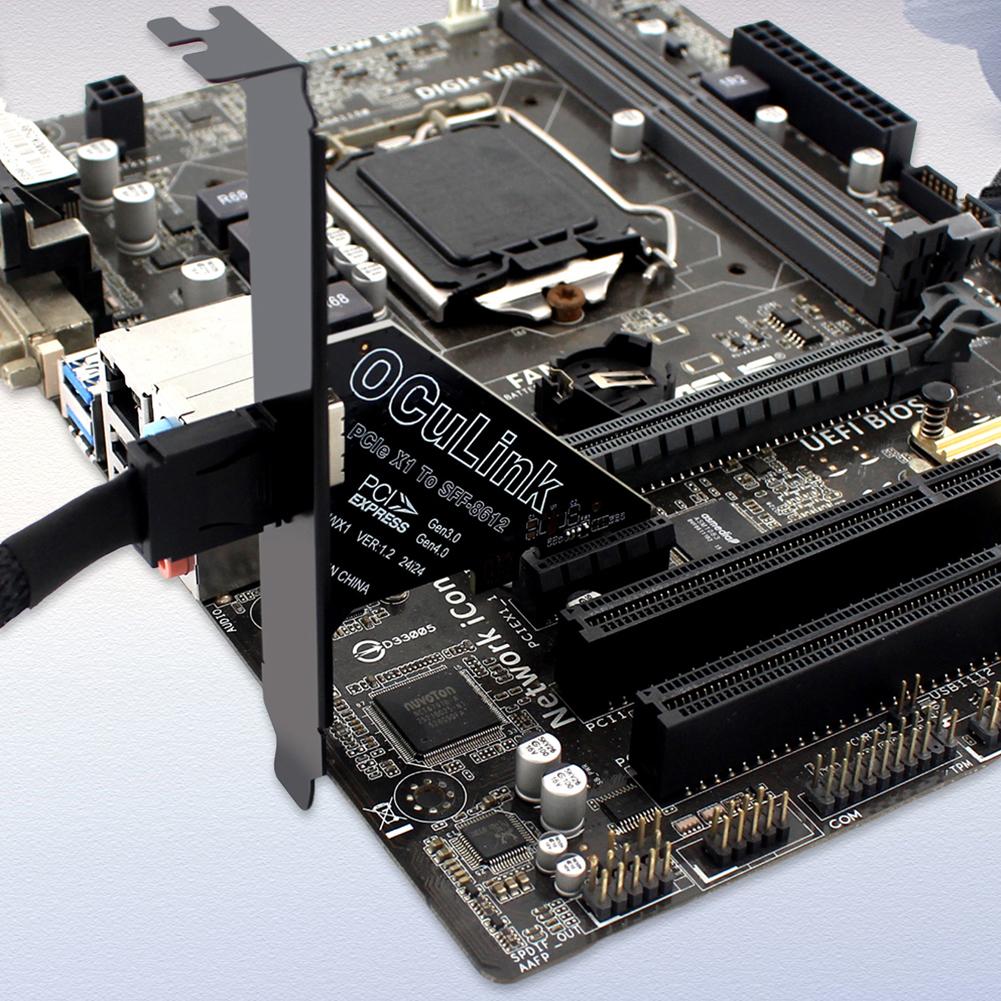 PCIe to SFF 8611 and SFF 8612 Adapter Card for SFF U2 SSDs PCIe 4.0 Compatible with Windows Linux Systems