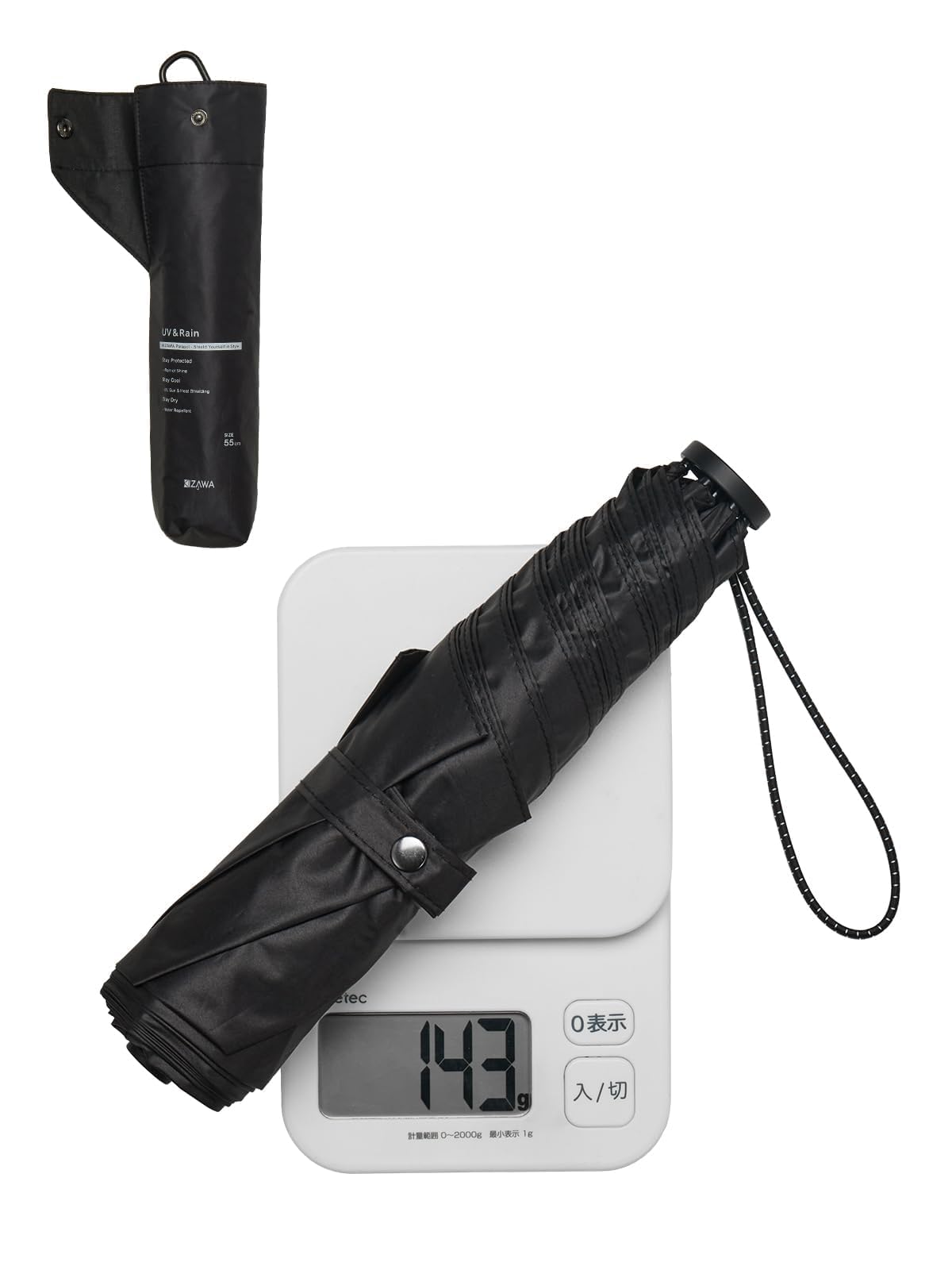 

KIZAWA Зонт от солнца и карбоновый карабин 55 см складной УФ-свет Полный уровень света 5 Вода Тепло Защита от обратного ветра Мужской зонт, Дождь, Сверхлегкое волокно,