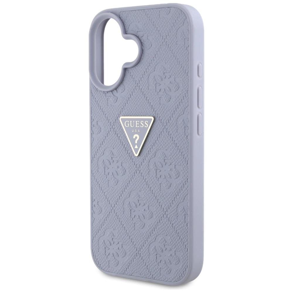 Hülle für iPhone 16 Guess Metall Logo Lila