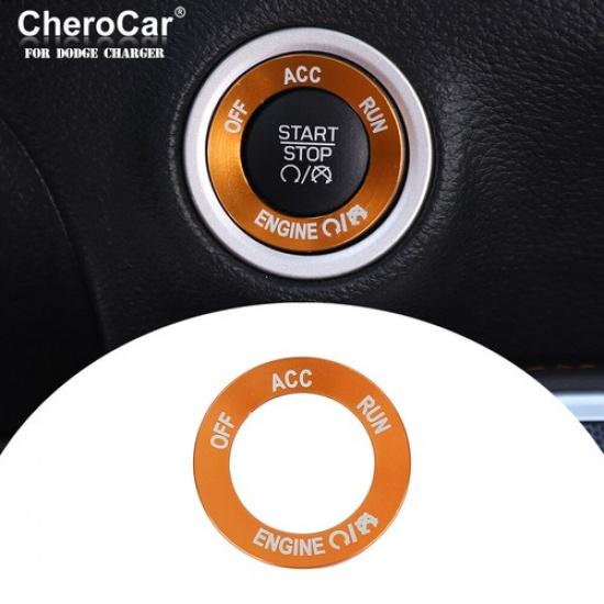 1x Engine Start Stop Switch Button Trim Cover For Dodge Durango 2014- Orange