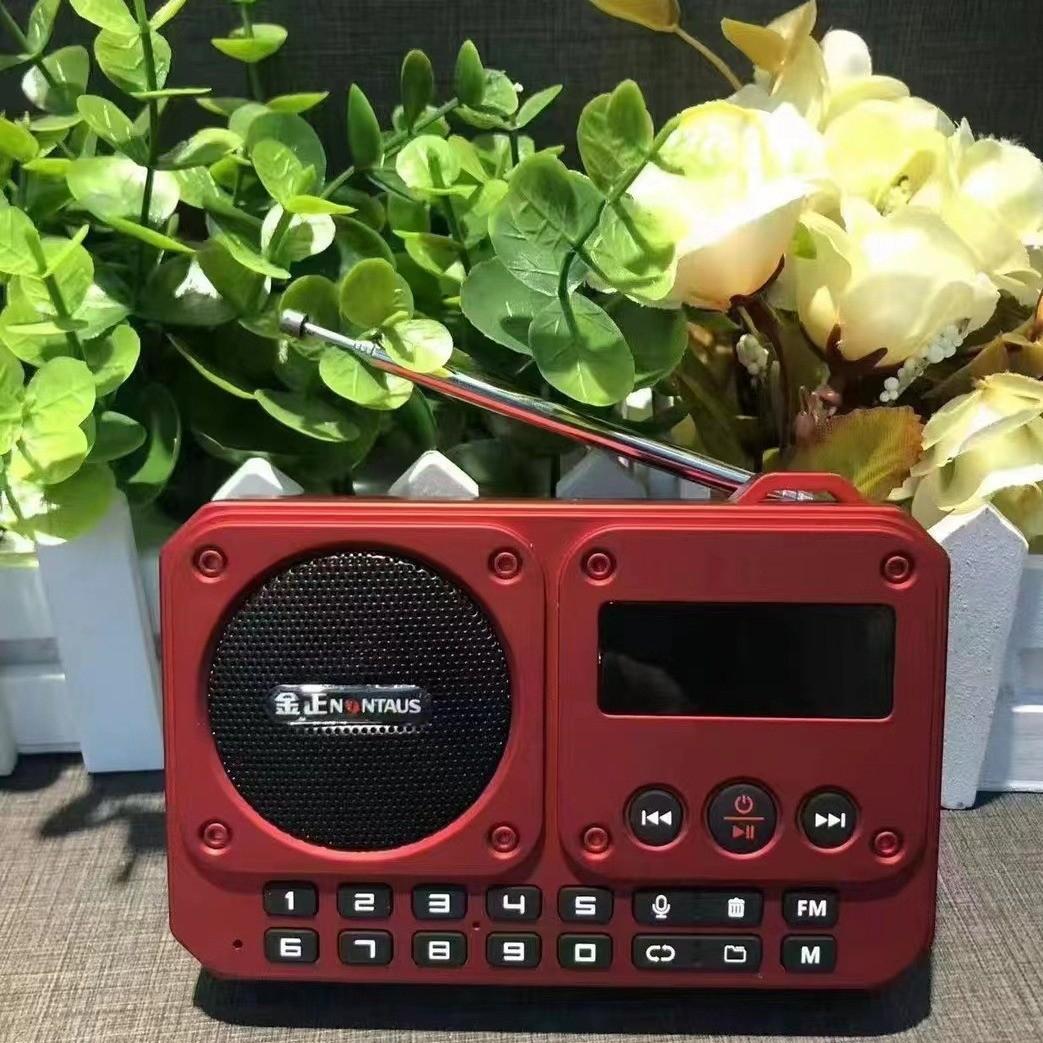 

Мини портативный FM-радиоприемник, многофункциональный радиоприемник, Bluetooth-динамик, рекордер со светодиодным дисплеем, переключение папок, TF-карта, воспроизведение U-диска красный
