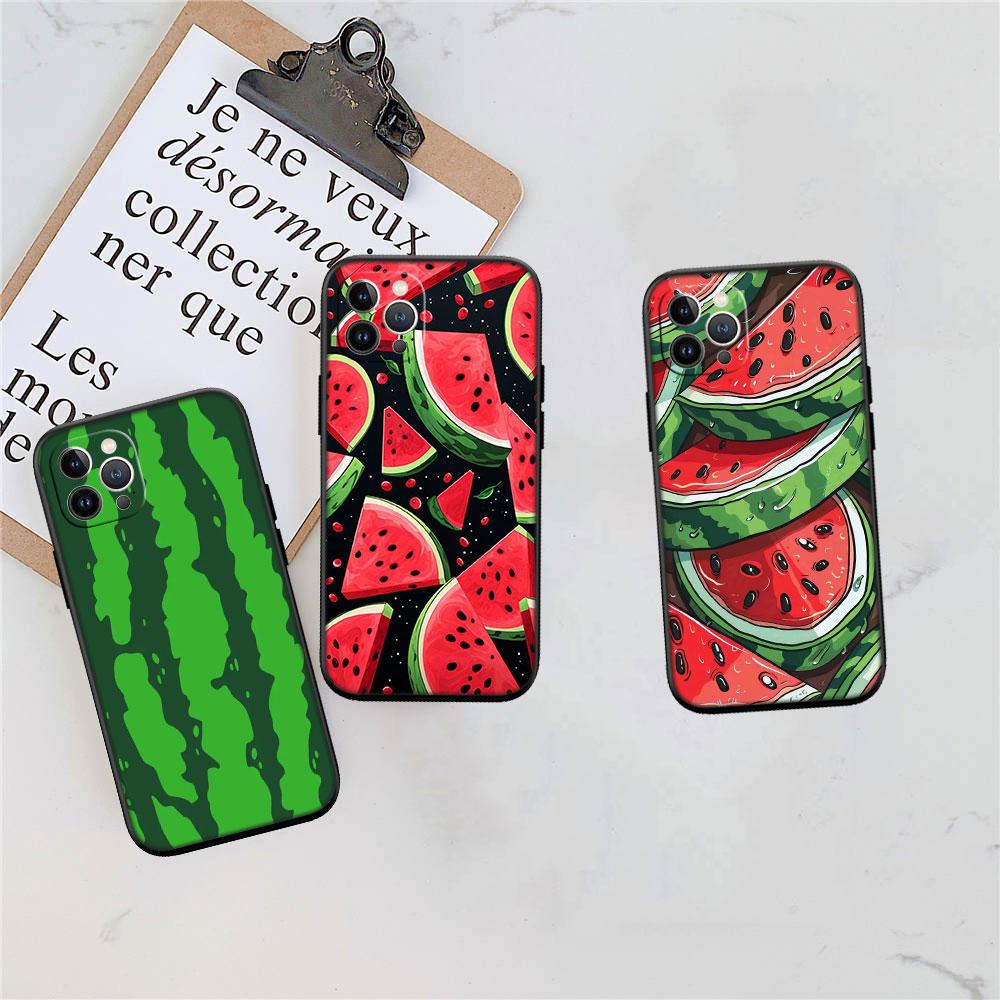 LO21 Étui Cartoon Fruit Pastèque pour Samsung A11 A12 A13 A15 A52S A53 A55 A56 A70 A71 A72 A73 F06 F16 F56 S10 Plus S10e