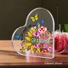  1pc National Grandparents Day Acrylic Desktop Decorative Plaque & Statues, Birthday Gifts for Grandma, Unique Butterflies Sunflower Design 