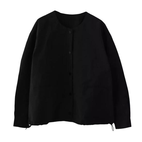 Women Coat Round Neck Long Sleeve Single Breasted Cardigan Solid Color Jacket Coat with Pockets Daily Wear