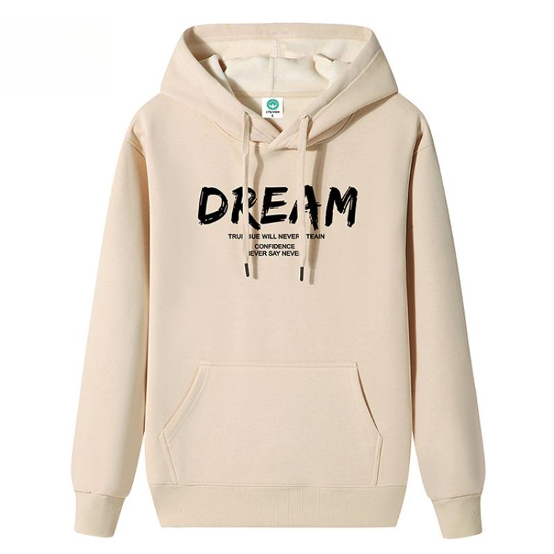 QICED Autumn and Winter Hooded Sweatshirt Men's Hooded Warm Padded Thickened Pullover Loose Large Size Trendy Hoodie