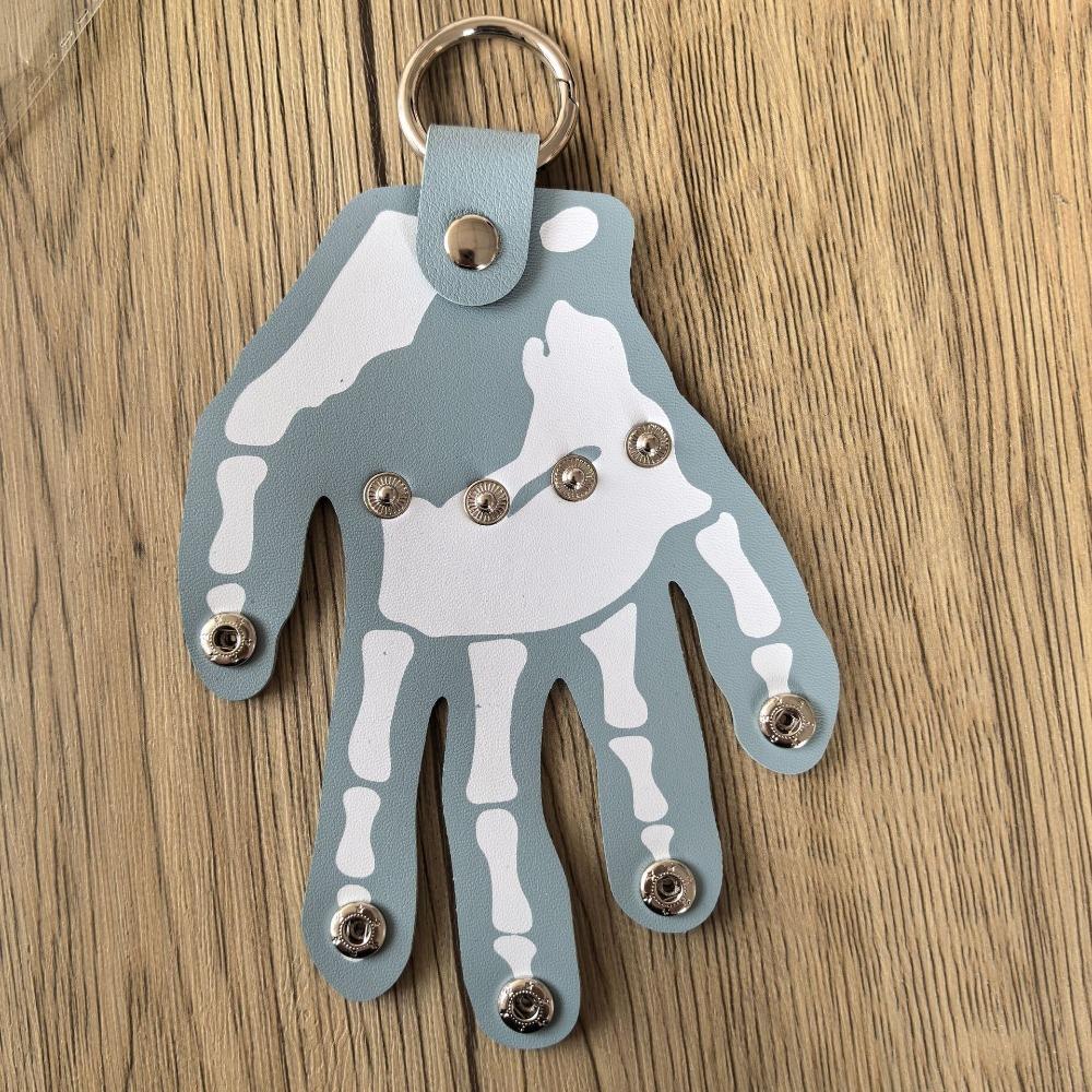 Five Finger Snap-fastener Palm Keyring PU Leather Hand Bone Key Bag Pendant  Bag Hanging