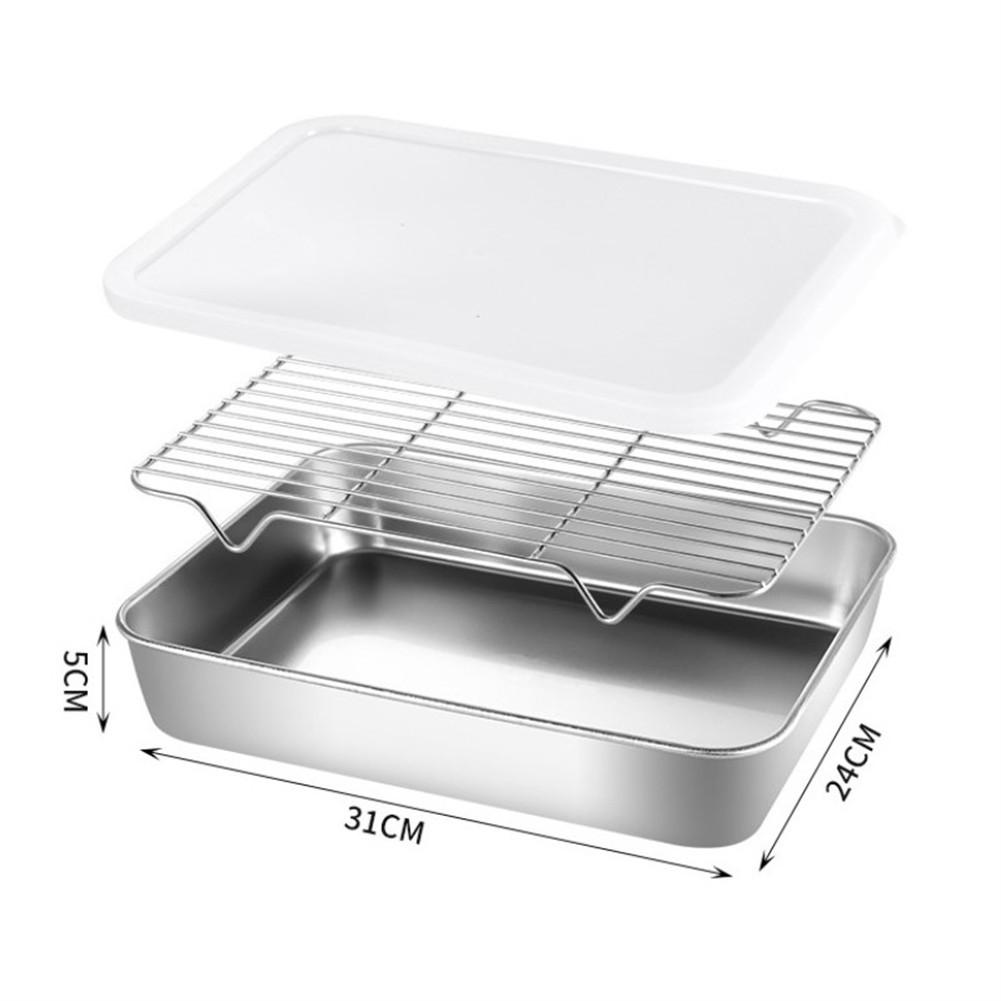 Stainless Steel Baking Pan with Cooling Rack For Kitchen Storage Solution
