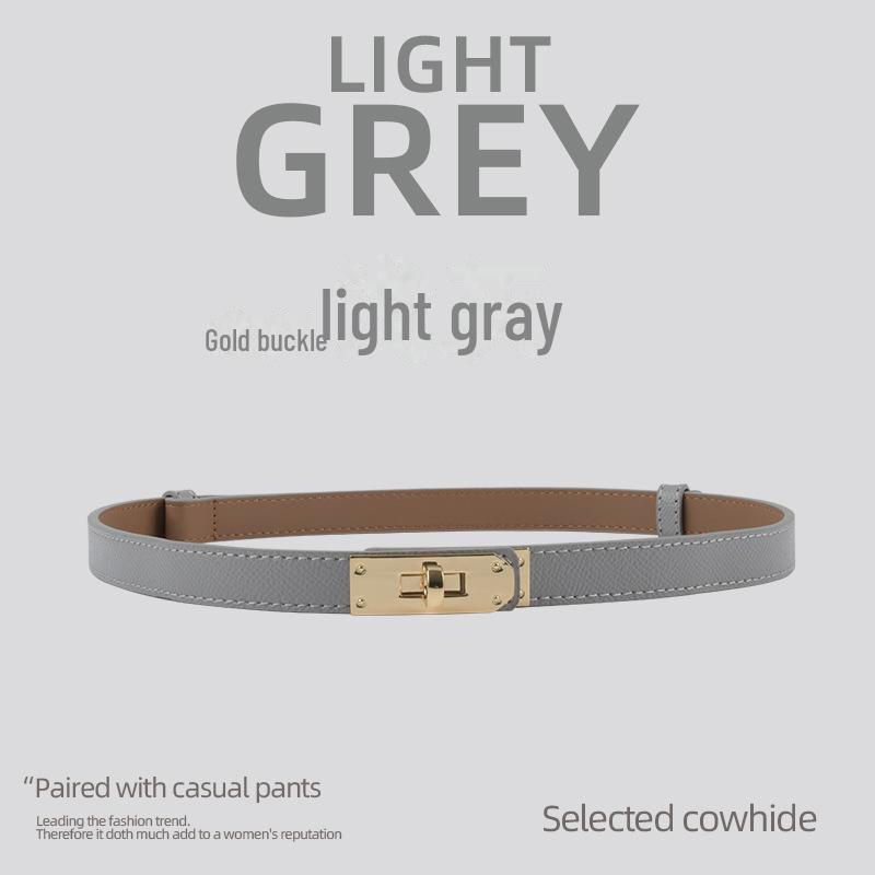 Vintage Stil Echtes Leder Damen Skinny Taillengürtel zur Kleiderdekoration