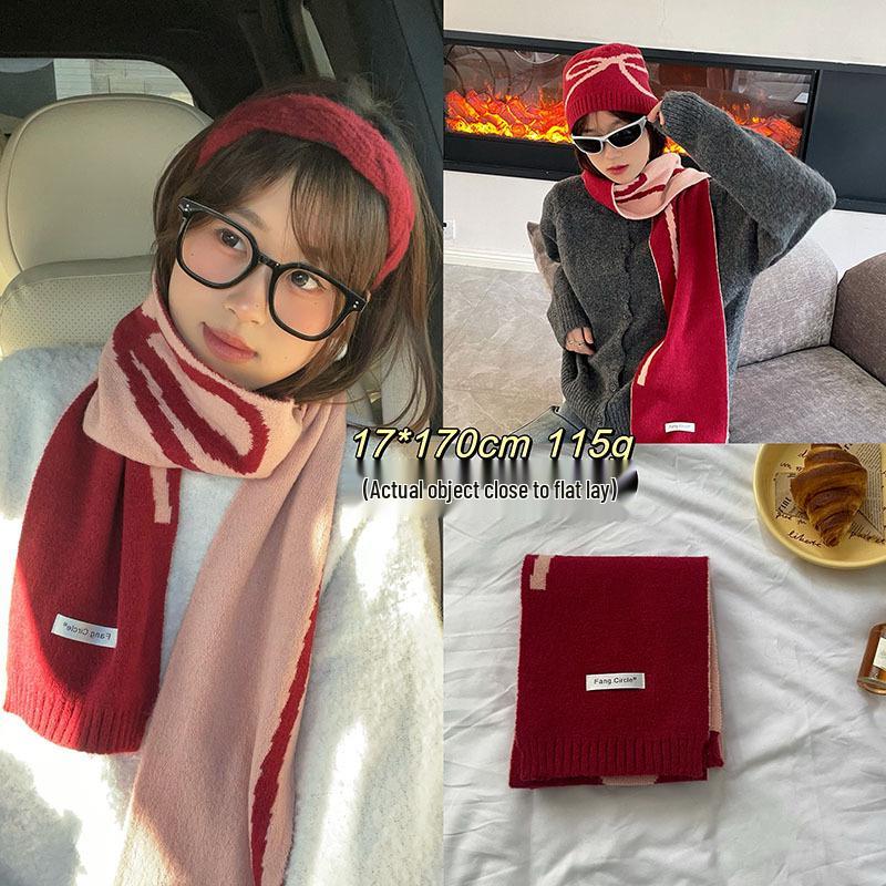 Festive Collection: Red Scarves & Imitation Cashmere Shawls - Cozy Winter Gifts & Soft Neck Warmers