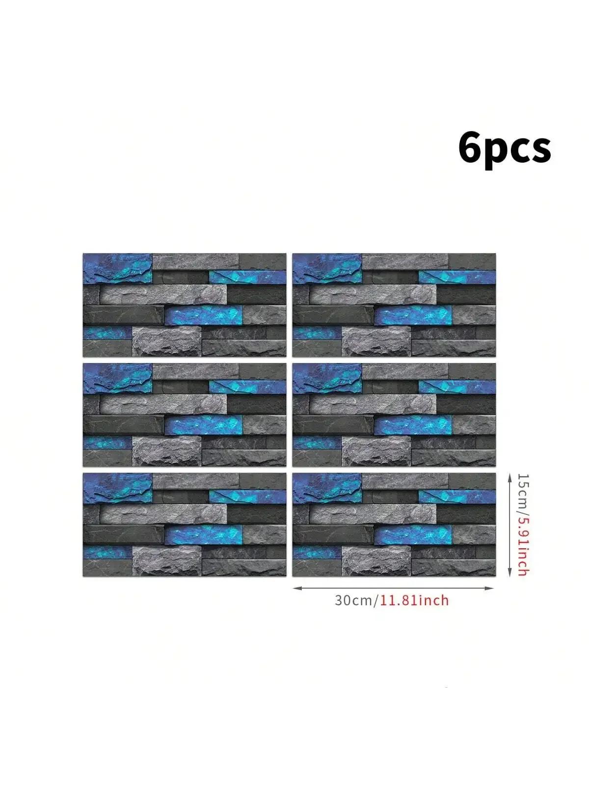 

6 шт./компл. 615X30 см самоклеящиеся наклейки на стену из кристаллической пленки с эффектом камня для кухни водонепроницаемые влагостойкие обои