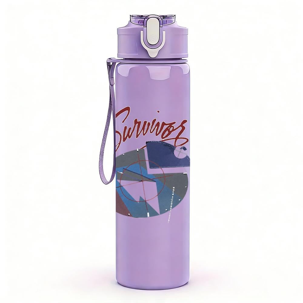 1PC Sinner Arrow Minimalist Retro Text Print 750ml Portable Sports Water Bottle Leakproof Gym Outdoor Travel Drink Cup