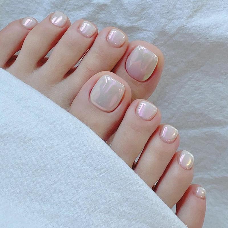 

European & American Style Warm Solid Aurora Toenail Art Tips