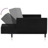 2 Seater Sofa Bed with 2 Pillows Black Velvet