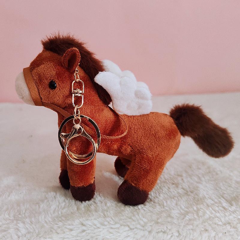 Pingente de boneca pônei fofo boneca capivara de pelúcia pingente de bolsa animal da floresta chaveiro mascote cavalo