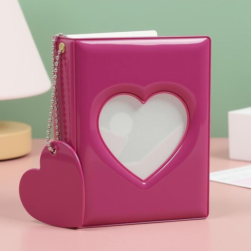 Portable Photo Album 3 Inch 40 Pockets Love Heart Card Book Photocard Album  Kpop Photocard