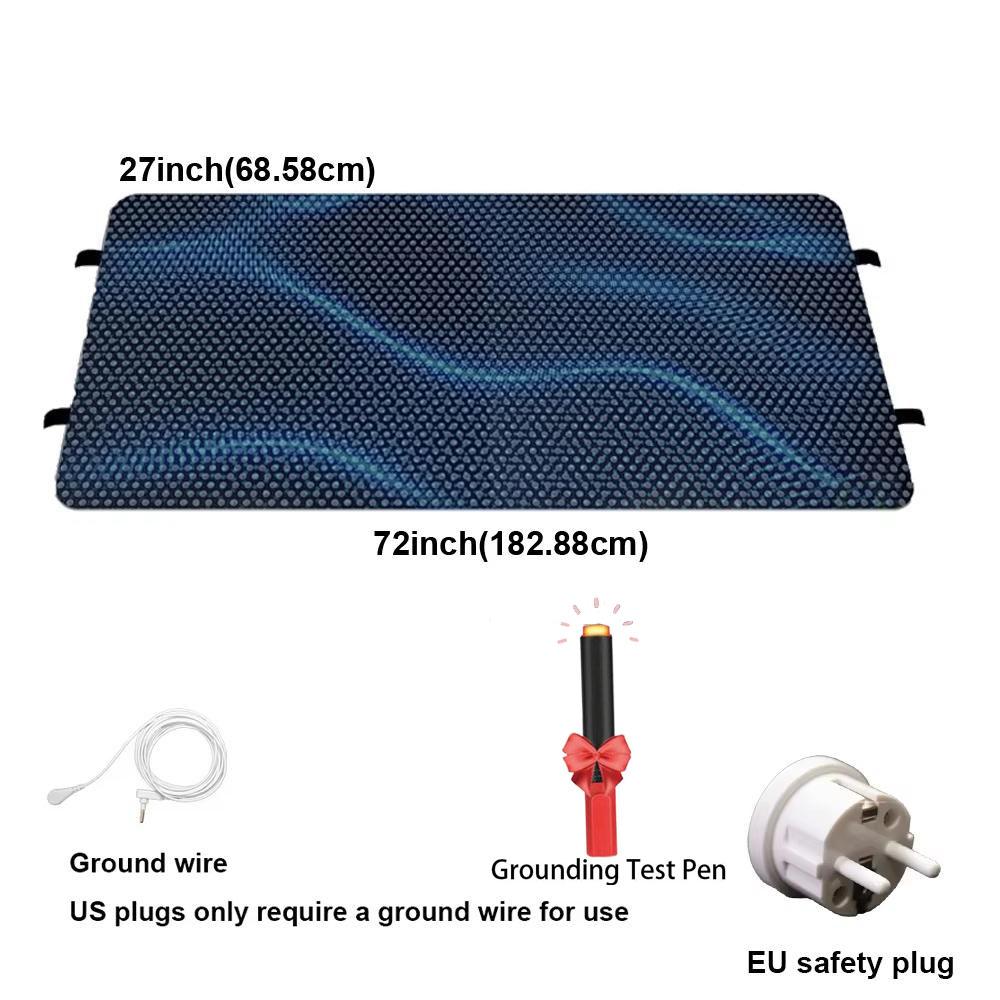 Zemnící rohož pro postel, zemnicí desky se zemnicím kabelem a testerem (Black, Kalifornský král)