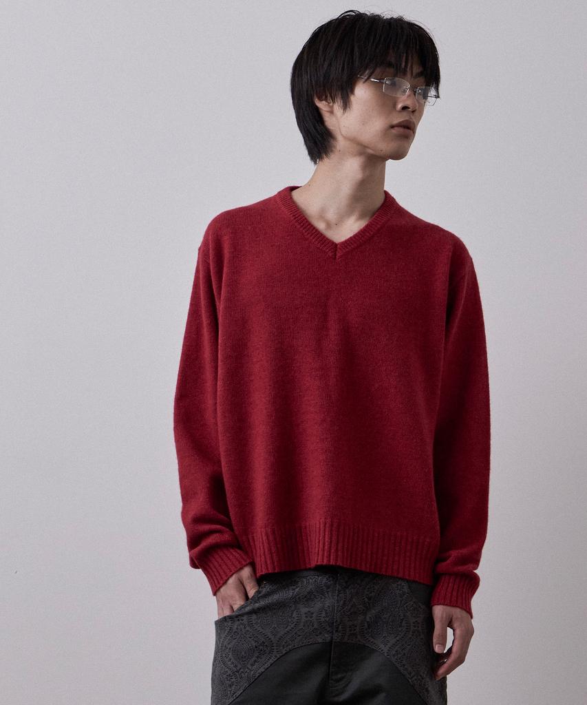 LEARVE James V-Neck Knit Red